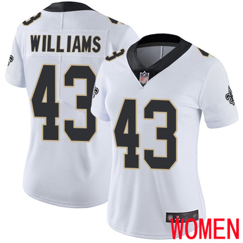 New Orleans Saints Limited White Women Marcus Williams Road Jersey NFL Football 43 Vapor Untouchable Jersey